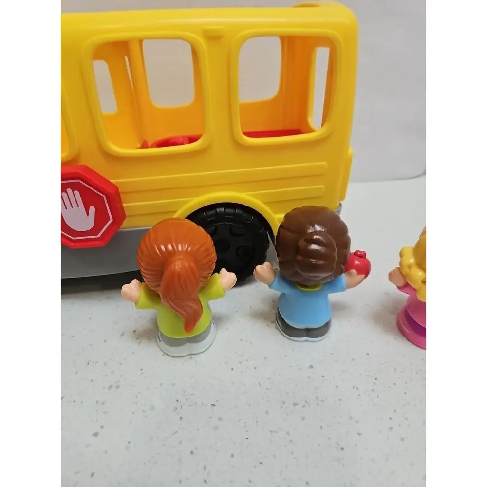 Fisher Price Little People Sit with Me School Bus 5 Figures Lights/Sounds‎ Works